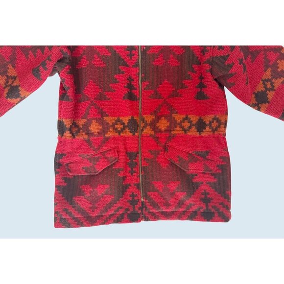 WOOLRICH Wool Blend Southwest Navajo Inspired Blanket Jacket Coat Sz Sm - Picture 4 of 8